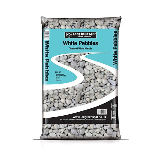 Long Rake Spar 20-40mm Pebbles White - Prepacked Bag